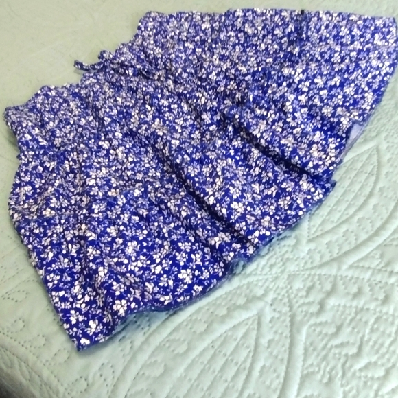 EUC SHEIN flouncy royal blue floral tiered mini skirt - Picture 6 of 16